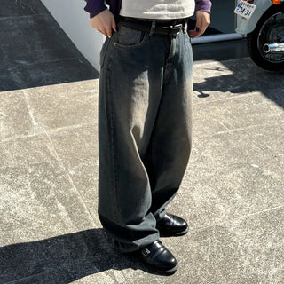 Vintage wide-leg denim pants