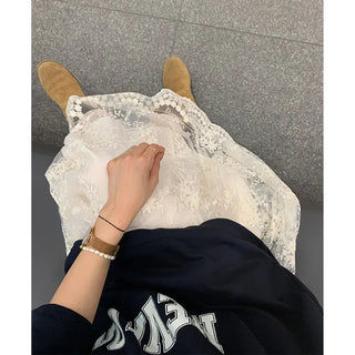 Half-lace long skirt