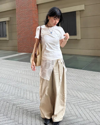 Pintuck Short-Sleeve T-Shirt
