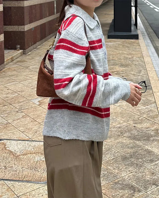 Striped long-sleeved knit