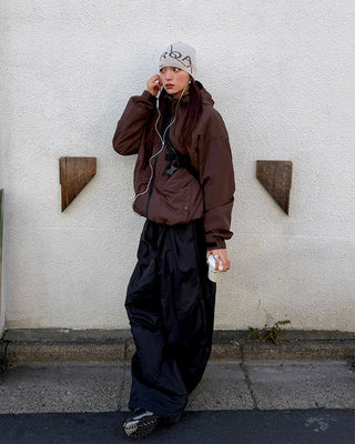 Waist string parachute pants