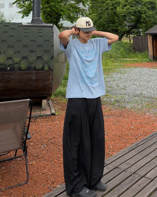 Two-pleat wide slacks