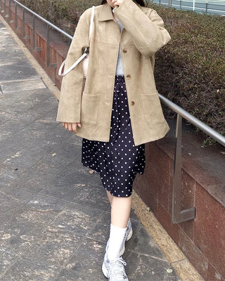 Single suede jacket