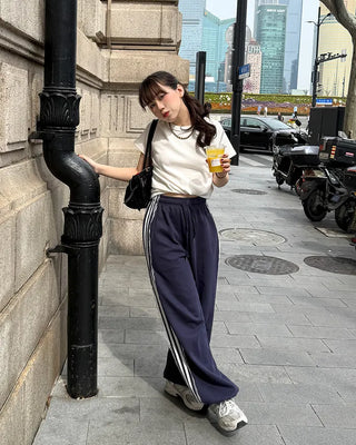 Lace-line sweatpants