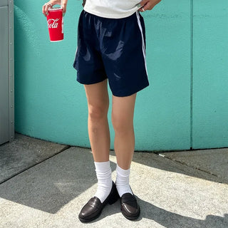 2-line elastic waist shorts