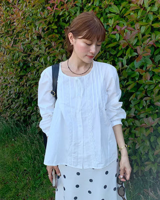 Frilled ribbon blouse