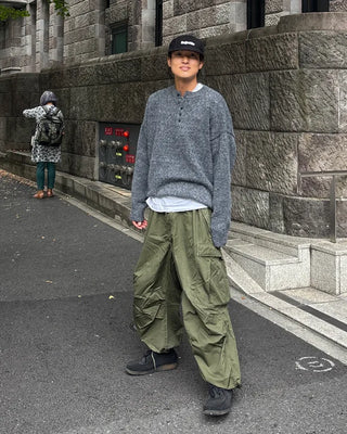 Henley neck basic knit