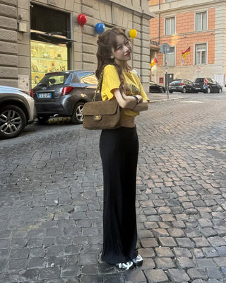 Low-rise ribbed wide-leg pants