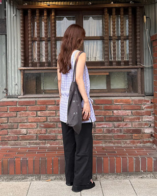 String Check Camisole Mini Dress