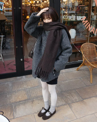 Half-neck boa jacket