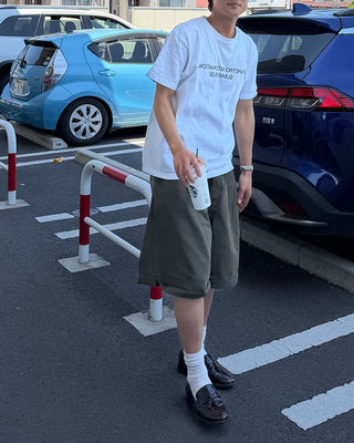 Roll-up chino shorts
