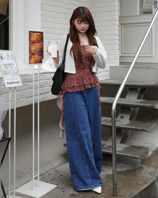 Double-breasted linen cardigan