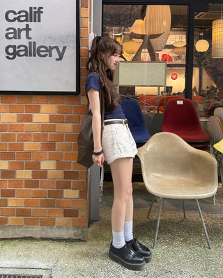 Belted shorts