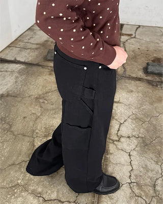 Side-point cotton pants