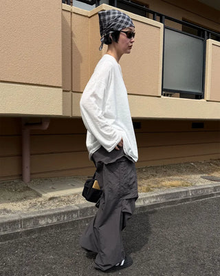 Cargo wide nylon pants