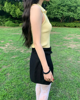 Color Button Sleeveless