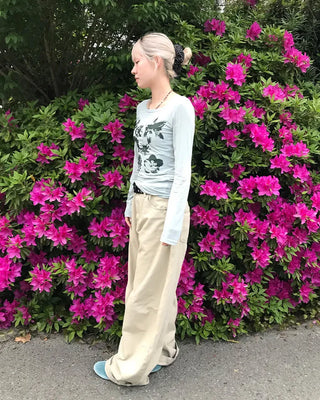 Flower Print Slim Fit T-Shirt