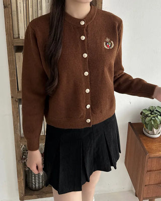 Corduroy pleated mini skirt