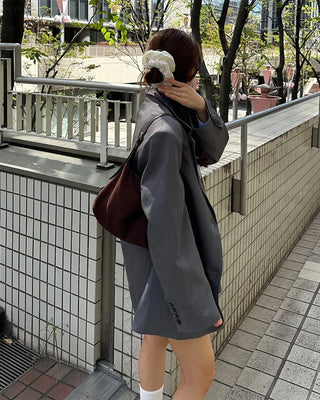 Flap pocket jacket & mini skirt set
