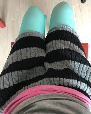 Striped knit shorts