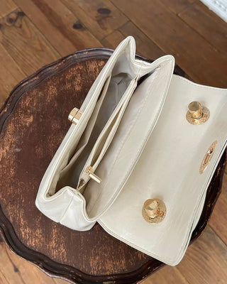 Square top handle tote bag