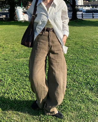 Wide-leg collar pants