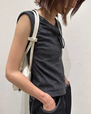 Front button knit vest