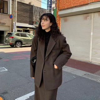 [Quilted Lining] Oversized Wool Jacket