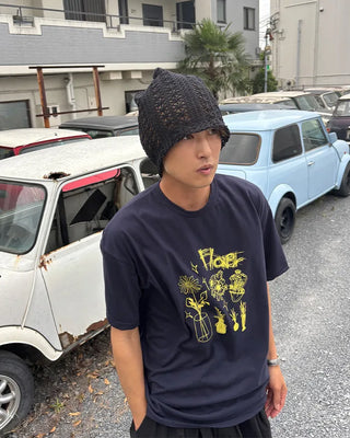 Flower Print Half-Sleeve T-Shirt