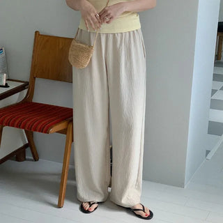 Polyester wide elastic waist pants
