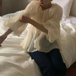 Balloon off-shoulder blouse
