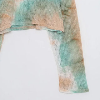 Tie-dye cropped knit