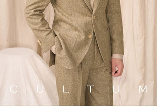 [CULTUM] Wool Blend Herringbone Tweed Suit