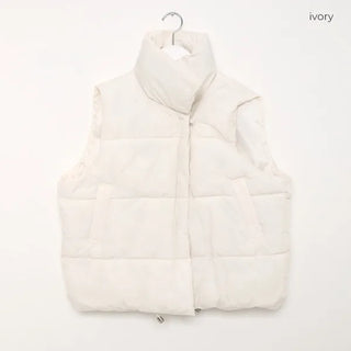 High-neck oversized down vest