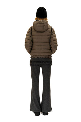 [Moromoro2] Lace Trim Hooded Down Jacket /  Vest