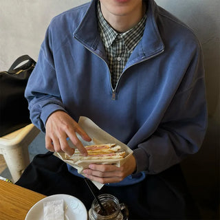 Pigmented Half-Zip Sweatshirt