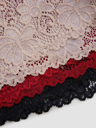 3pcs Lace Middle Waist Brief