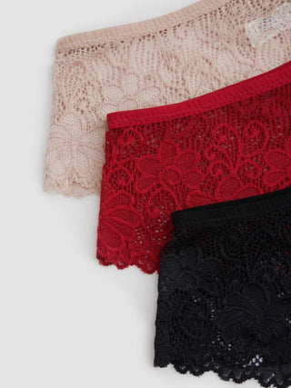 3pcs Lace Middle Waist Brief