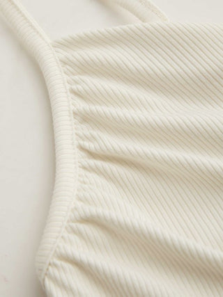 V-neck Solid Ruched Cami Top
