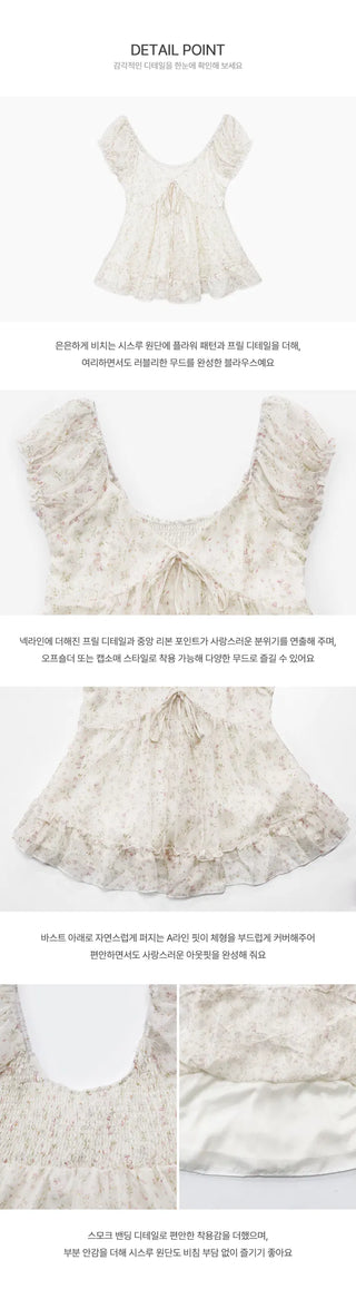 Summer Flower Chiffon Blouse - 2 colors