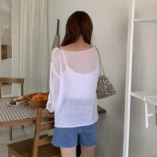Ribbon Boucle Boat Neck Knit