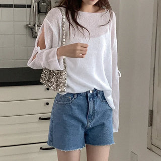 Ribbon Boucle Boat Neck Knit