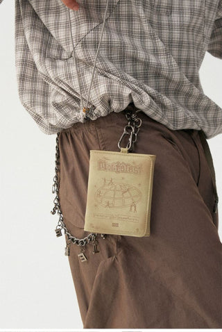 [Monterest] PU Leather Tri-Fold Passport Wallet with Chain