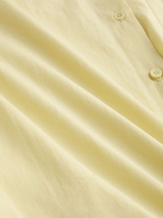Cotton Collar Solid Long Sleeve Shirt