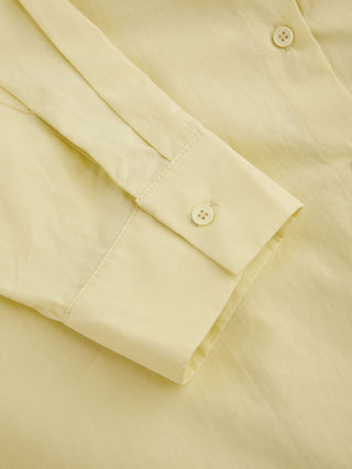 Cotton Collar Solid Long Sleeve Shirt