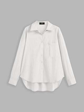 Cotton Collar Solid Long Sleeve Shirt