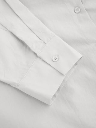Cotton Collar Solid Long Sleeve Shirt