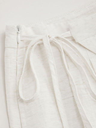 Crossover Waistband Linen Trouser