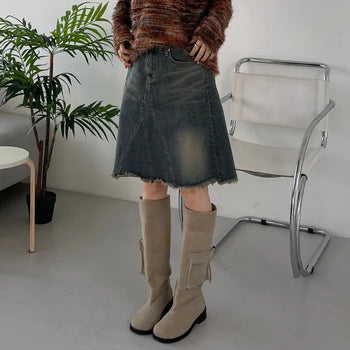pocket wide long boots (4c)