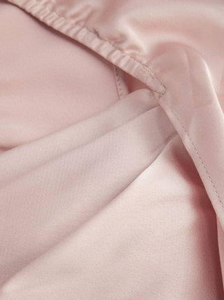 Satin Cowl Neck Solid Ruffle Hem Maxi Dress